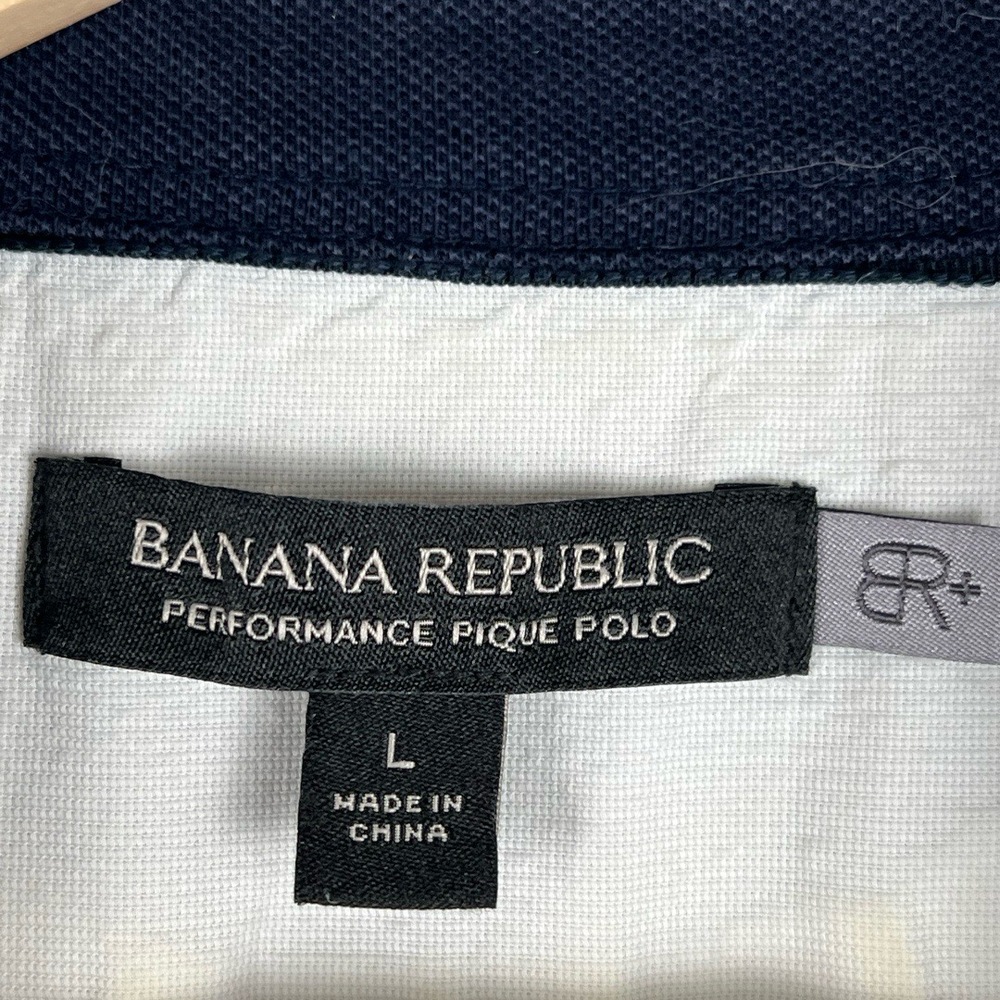 Banana Republic Mens Polo Large Grey Casual Front Pocket Golf Outdoor Preppy - Picture 5 of 10